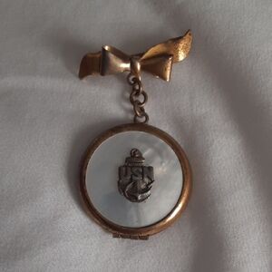 Gold and Silver USN Pendant Brooch